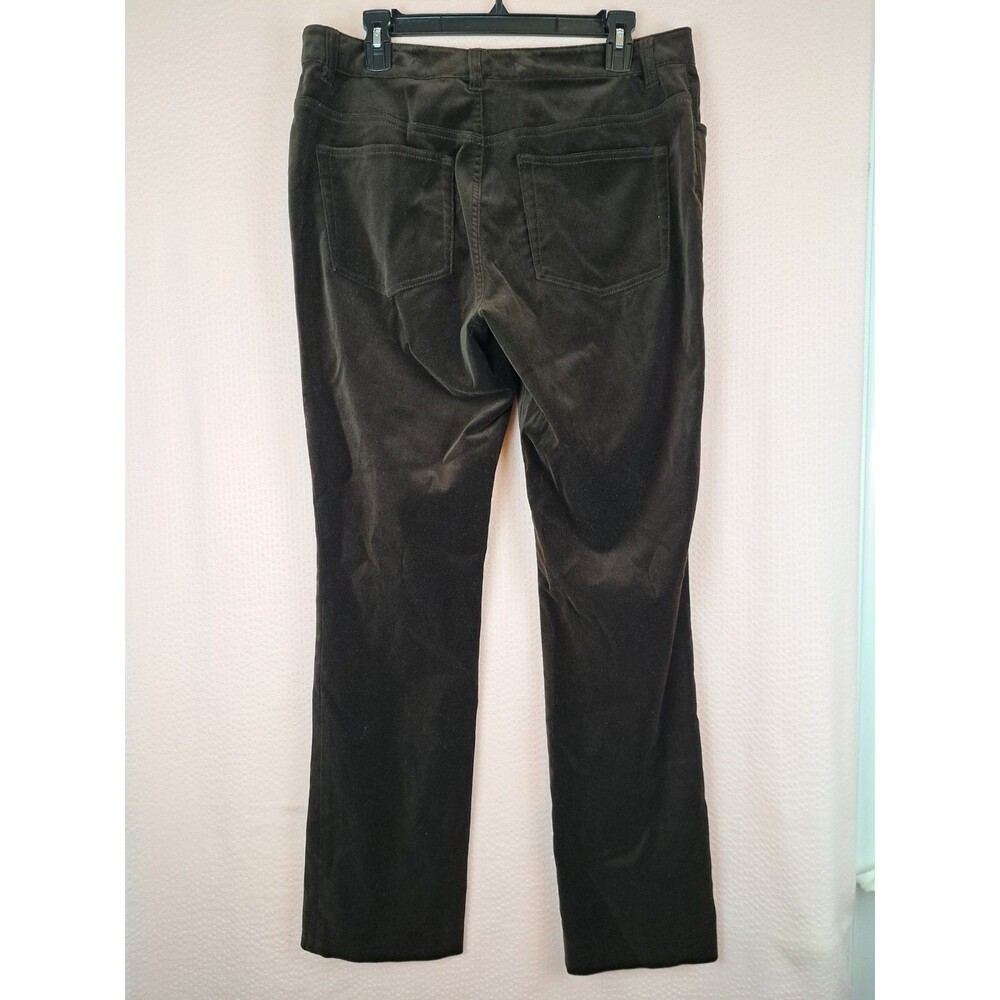 Lauren Ralph Lauren Soft Plush Velvet Brown Women Pants Size 12 Zip Button - Picture 8 of 10